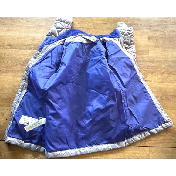 L.L. Bean Silver / Gray / Purple Quilted Jacket Girls Size Small 5/6 295291 - Picture 7 of 10